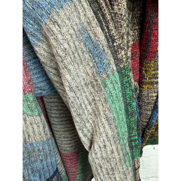 ALI MILES multicolor A-line button down knit shirt blouse cardigan size L - Picture 9 of 9